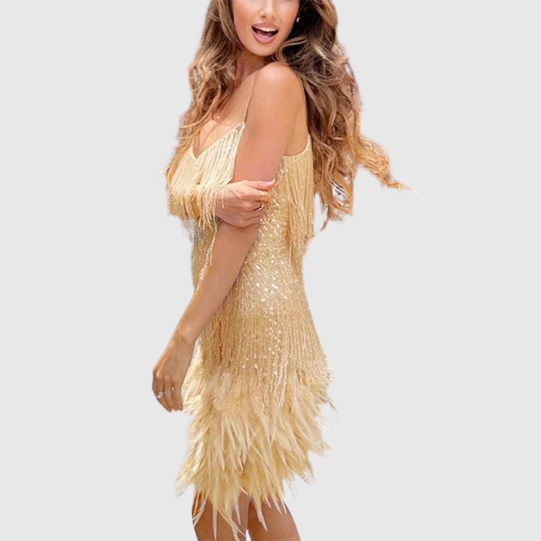 Feather-Hem Dress by Eleanor Vale