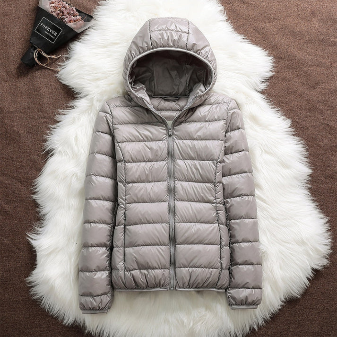 Lightweight padded jacket in soft grey