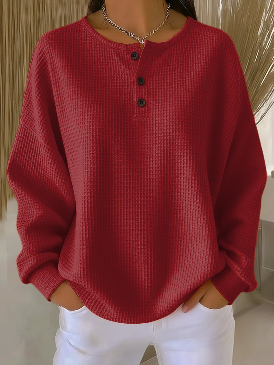 Waffle-Henley Jumper by Eleanor Vale