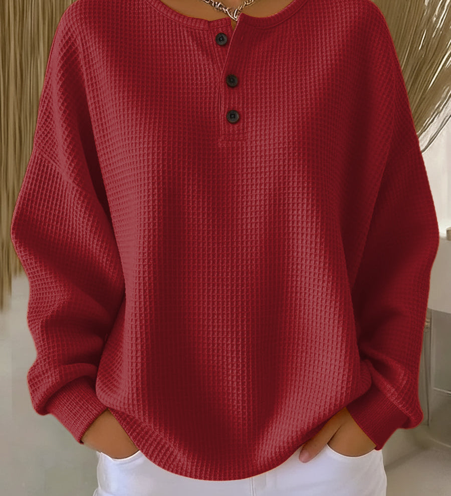 Waffle-Henley Jumper by Eleanor Vale