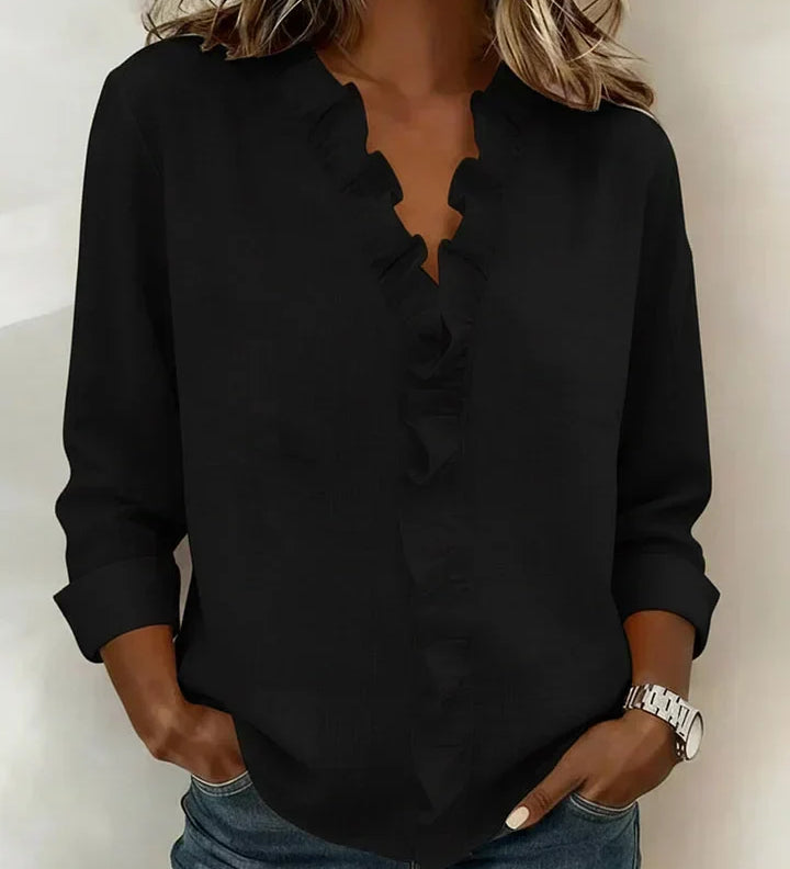 Ruffle-Trim Blouse by Eleanor Vale