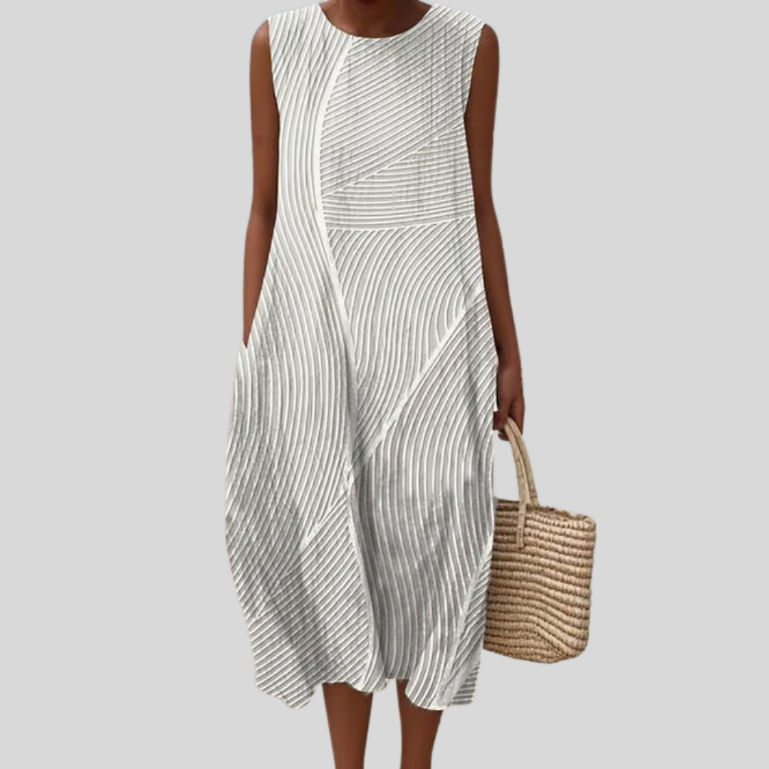 Diagonal-Pinstripe Dress by Eleanor Vale