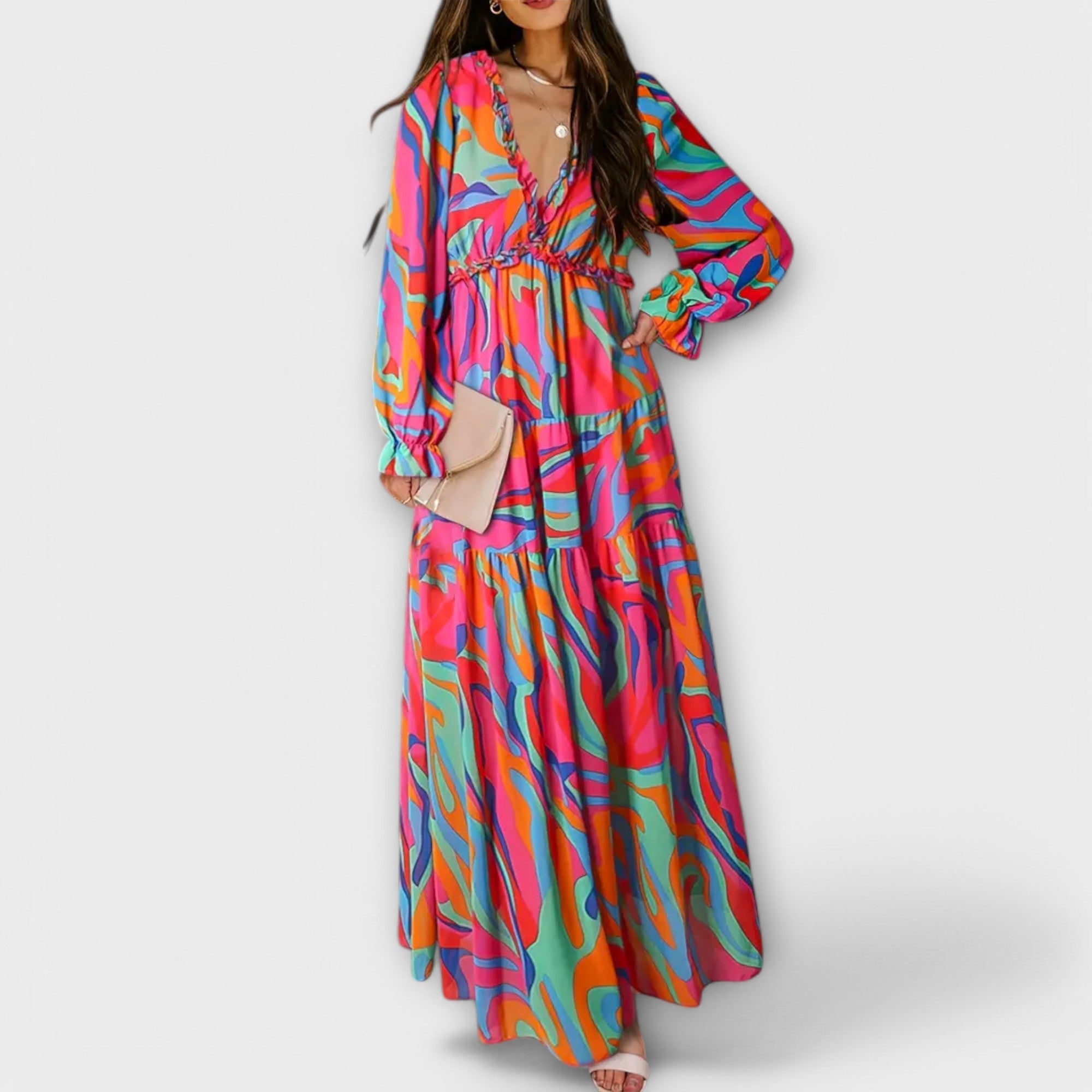 Ruffle-Trim Maxi Dress by Eleanor Vale