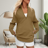 Longline Zip-Neck Pullover by Eleanor Vale