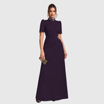 Woman wearing an elegant bridesmaid and evening gown
