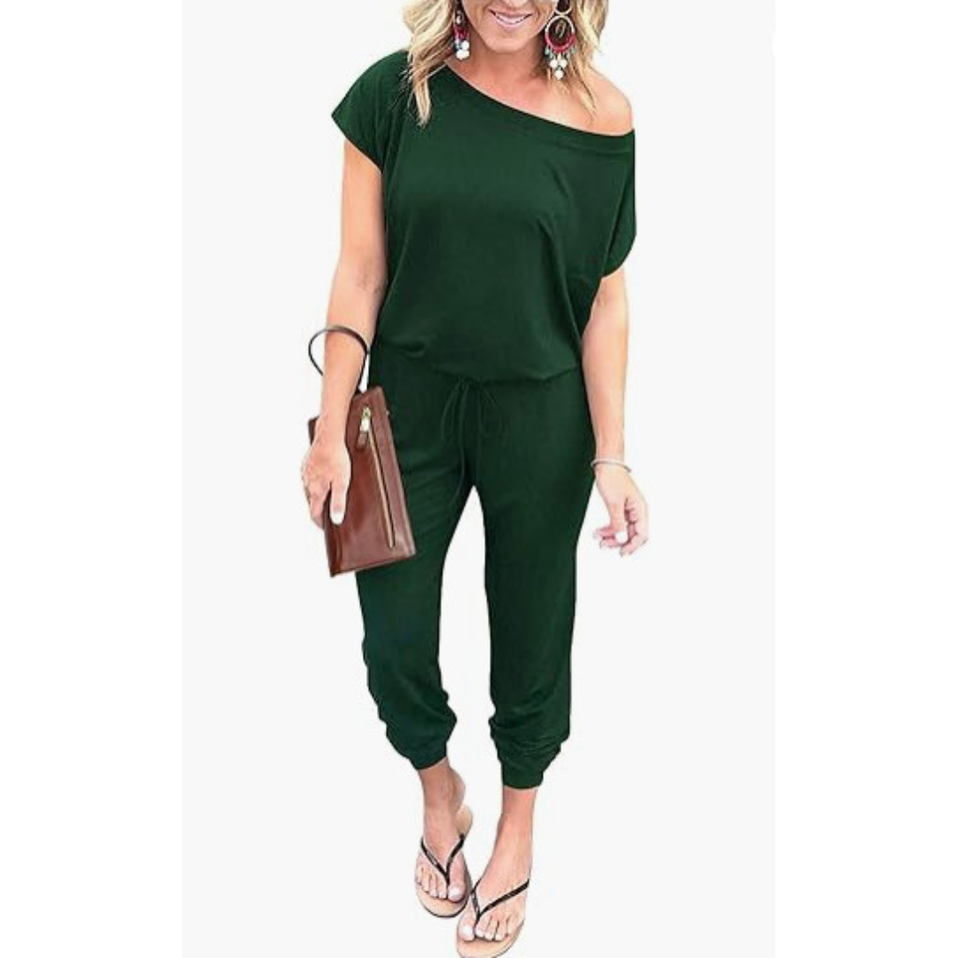 Cropped-Leg Blouson Jumpsuit by Eleanor Vale