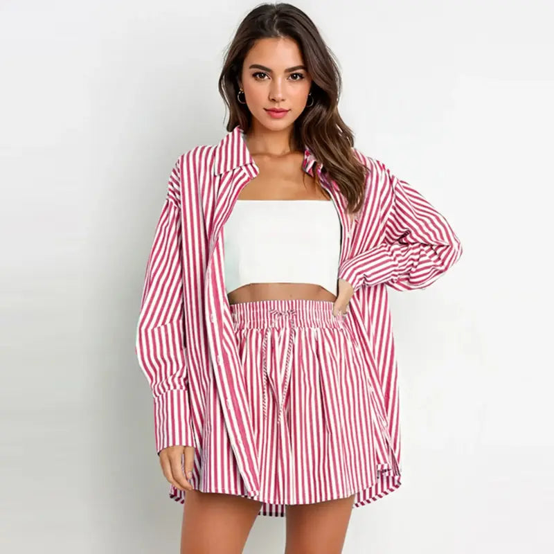Stripe-Shirt Co-Ord Set by Eleanor Vale