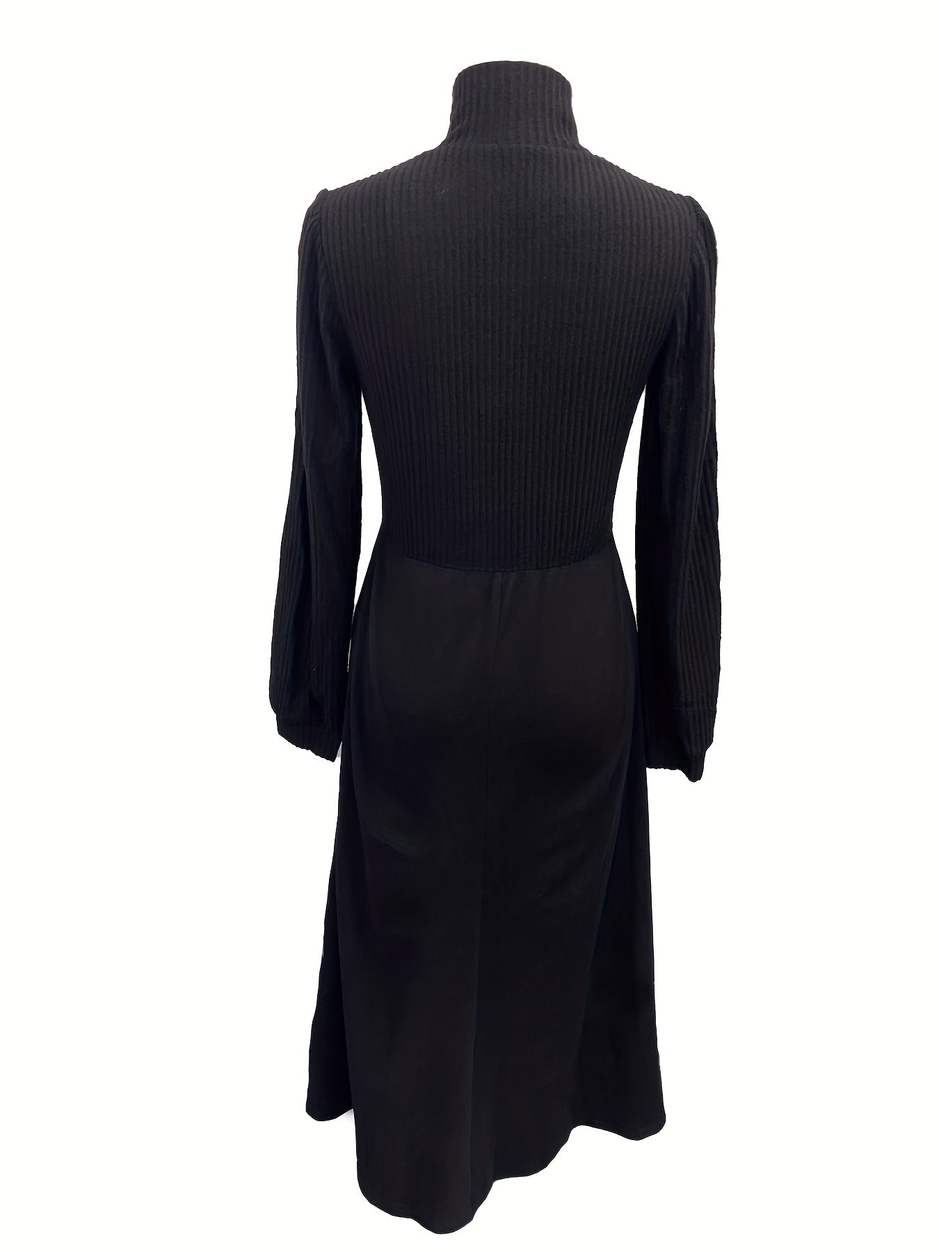 Woman wearing a vintage-inspired winter dress with pockets