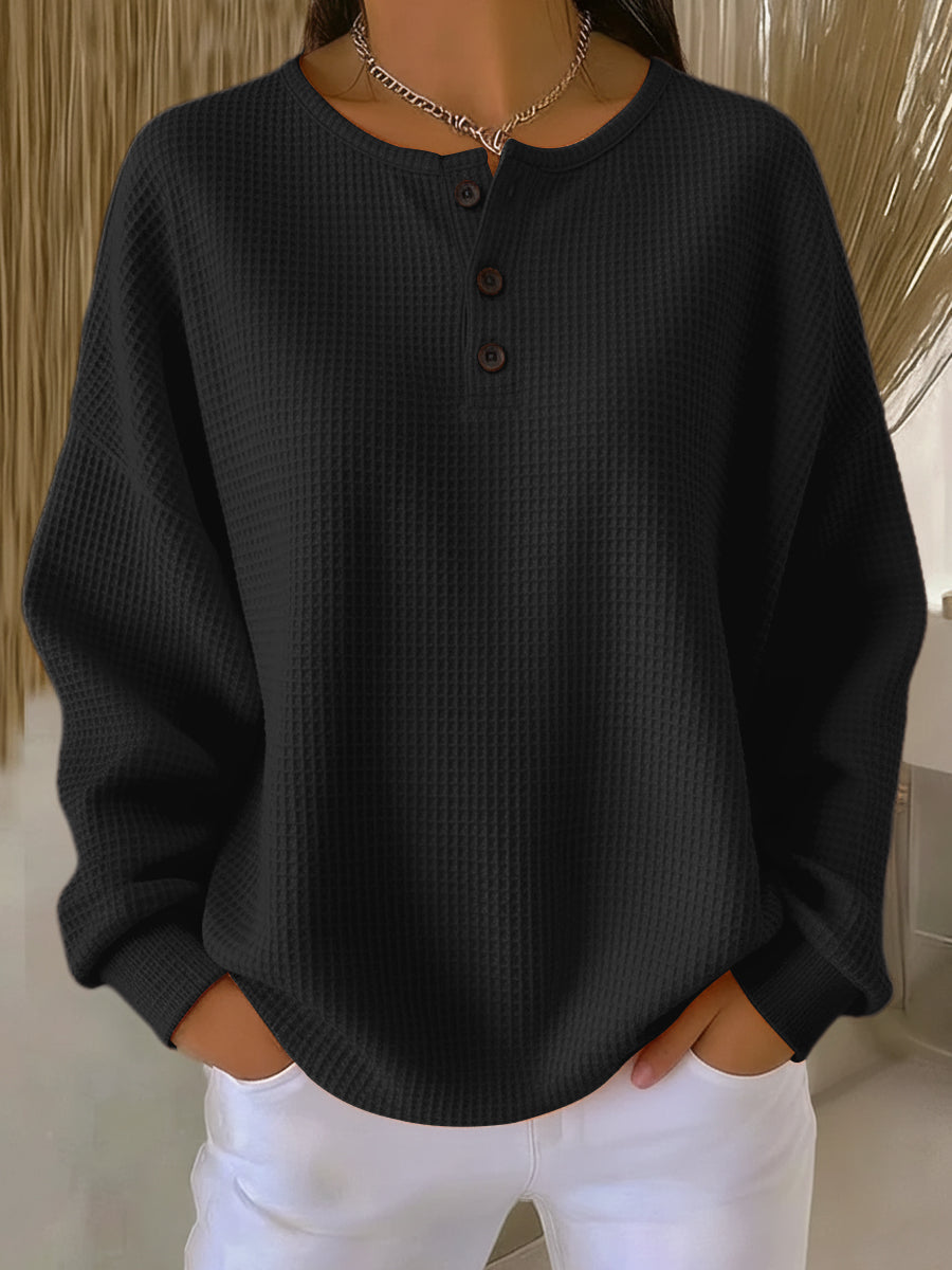 Waffle-Henley Jumper by Eleanor Vale