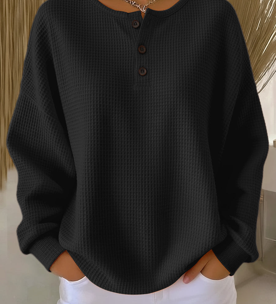 Waffle-Henley Jumper by Eleanor Vale