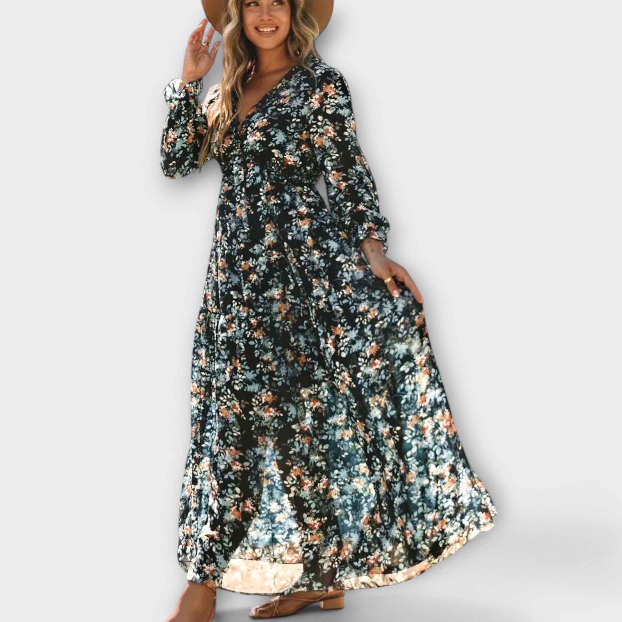Ruffle-Trim Maxi Dress by Eleanor Vale
