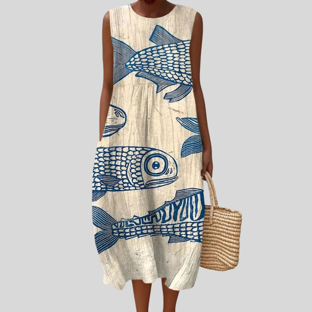 Fish-Print Dress by Eleanor Vale