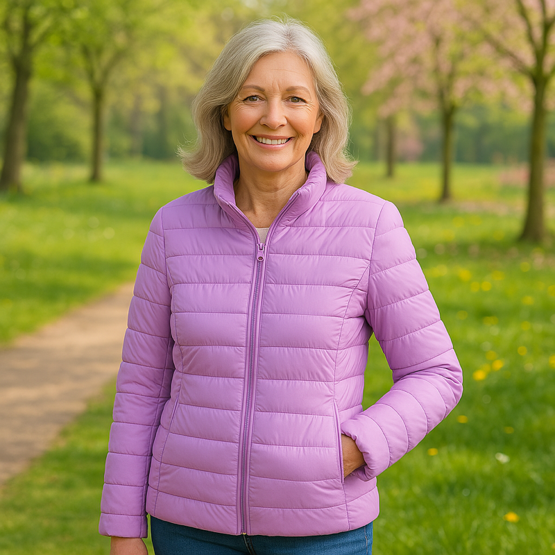Lightweight padded jacket in soft lilac