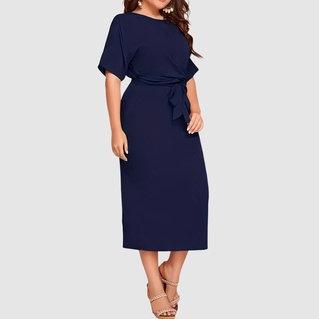 Knotted-Tie Midi Dress by Eleanor Vale