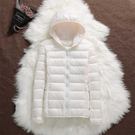 White lightweight padded jacket with a feminine fit