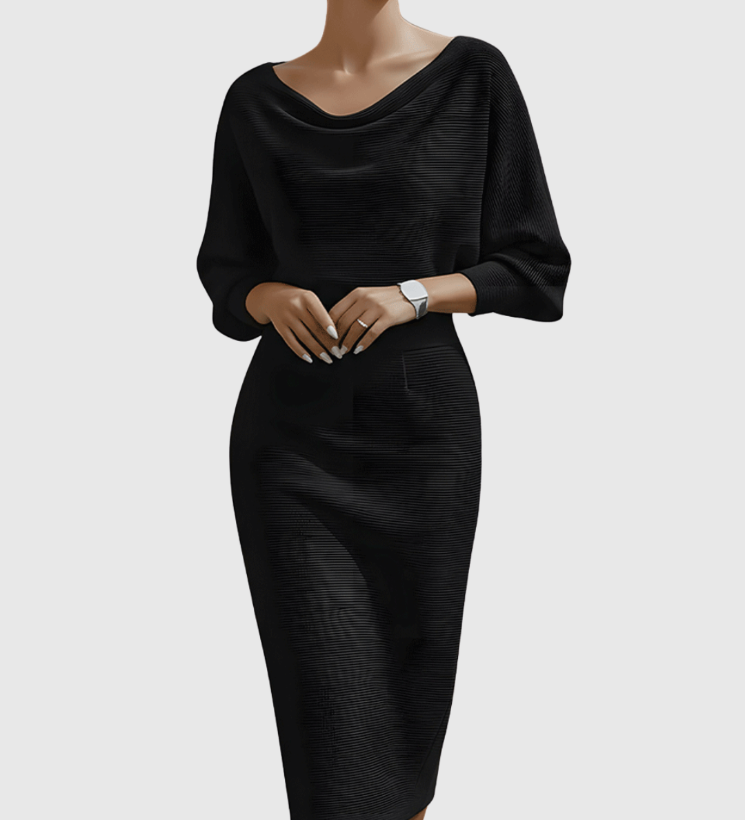 Dolman-Knit Midi Dress by Eleanor Vale