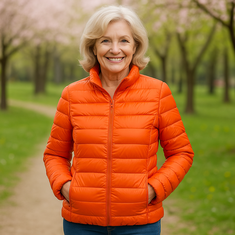 Lightweight padded jacket in burnt orange