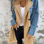 Two-tone denim trench coat