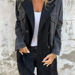 Two-tone denim trench coat