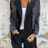 Two-tone denim trench coat