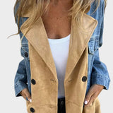 Two-tone denim trench coat