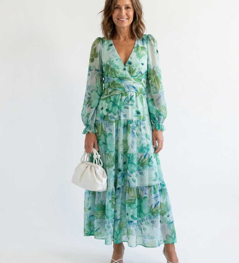 Seaglass-Floral Maxi Dress by Eleanor Vale