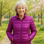 Lightweight padded jacket in deep violet