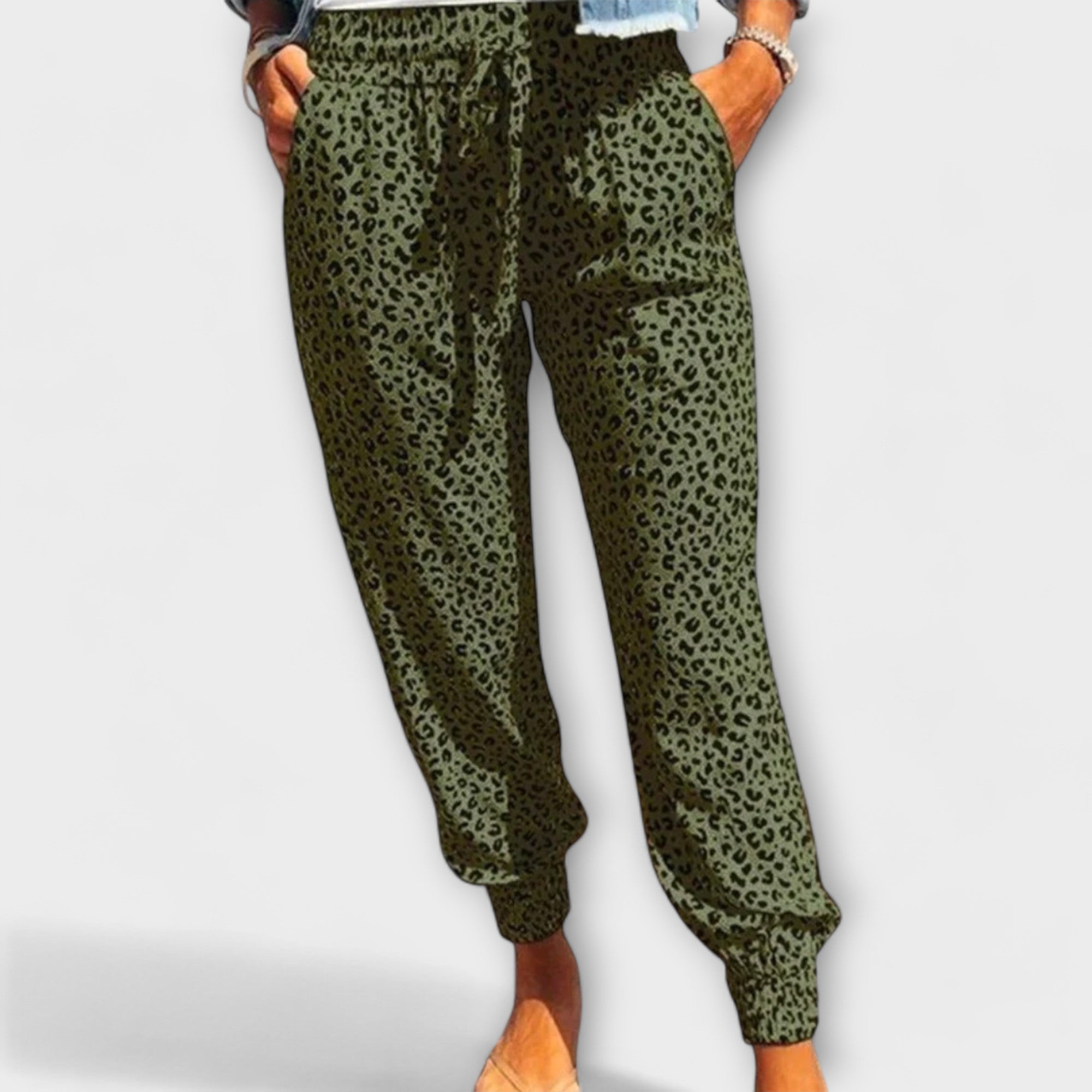 Tapered-Leopard Trousers by Eleanor Vale
