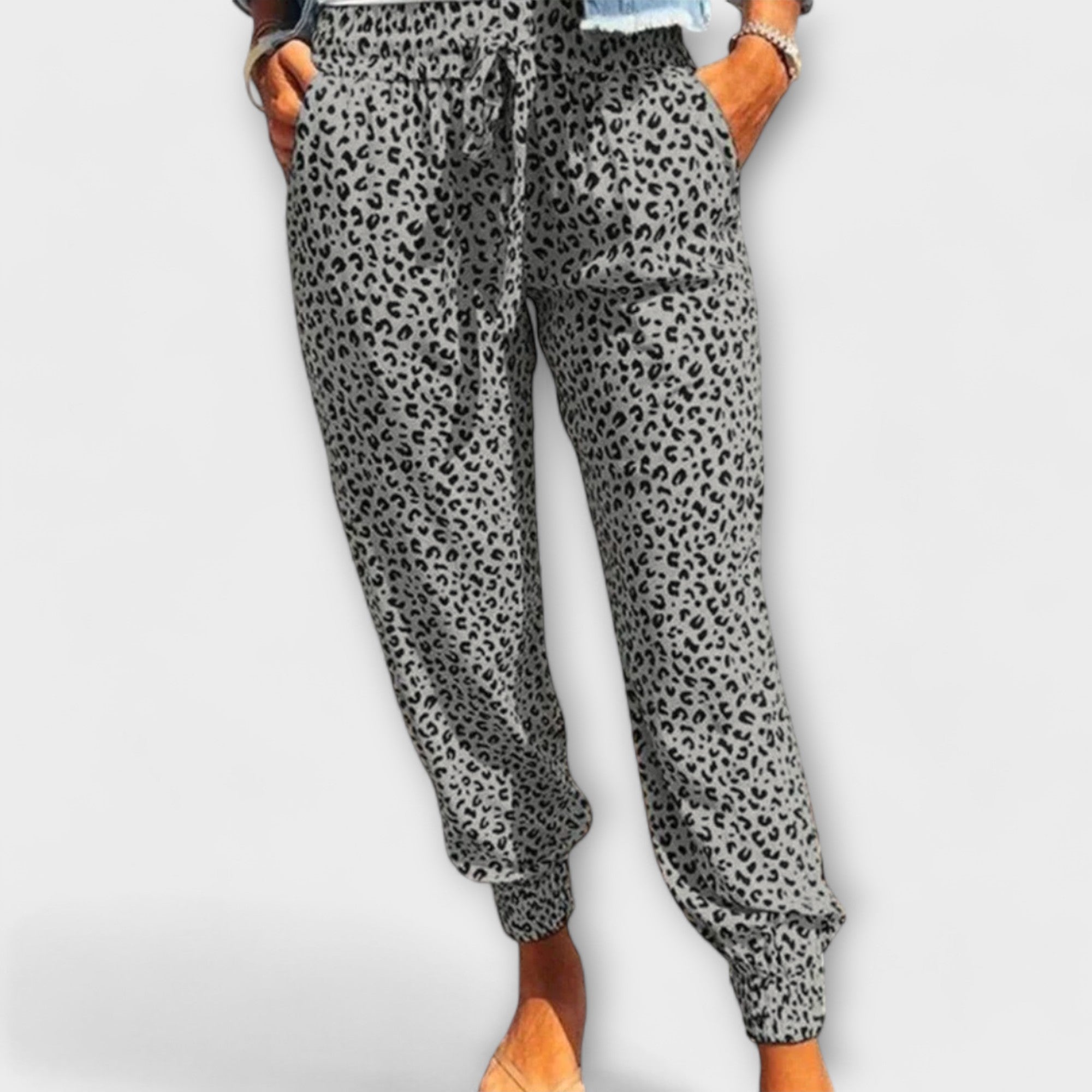 Tapered-Leopard Trousers by Eleanor Vale