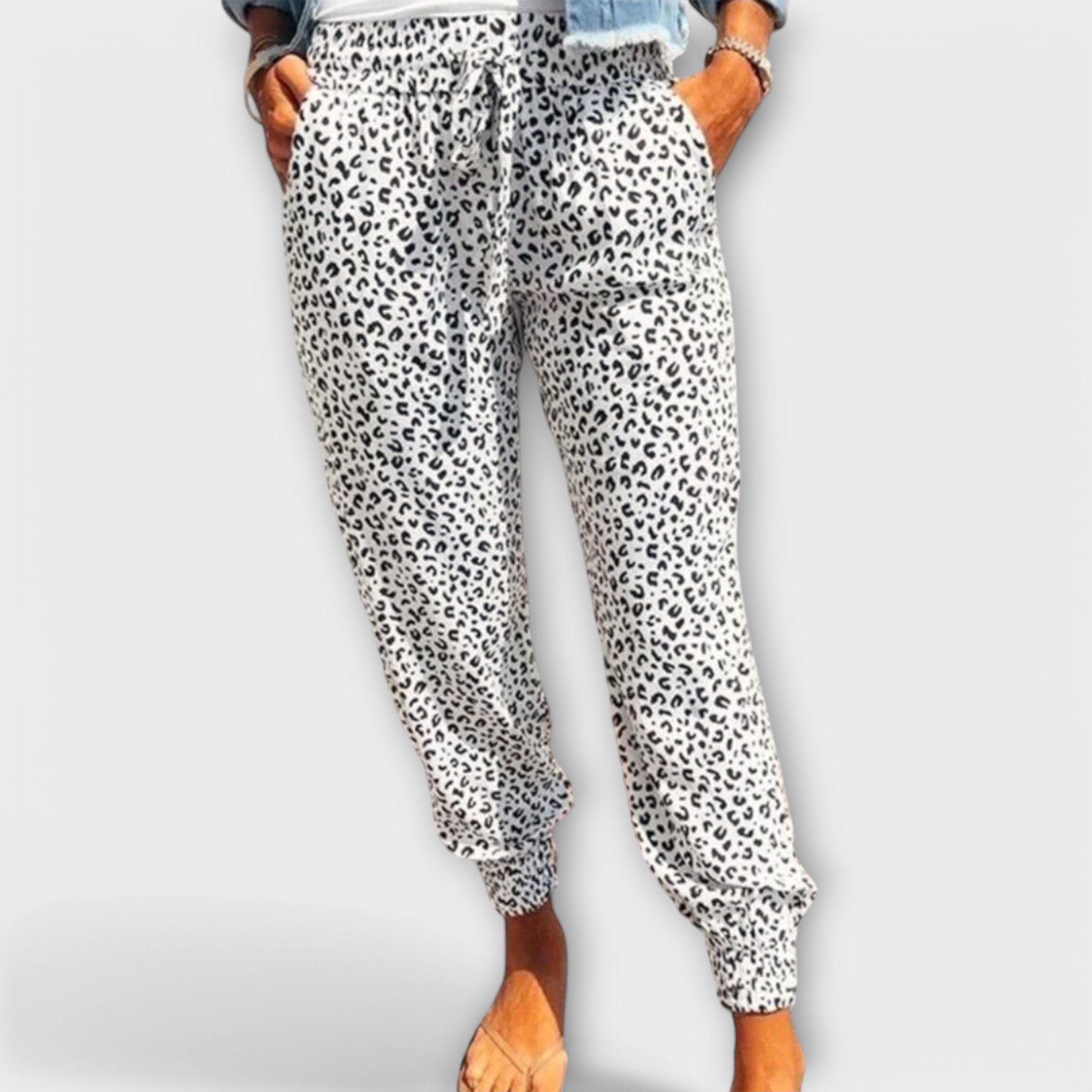 Tapered-Leopard Trousers by Eleanor Vale