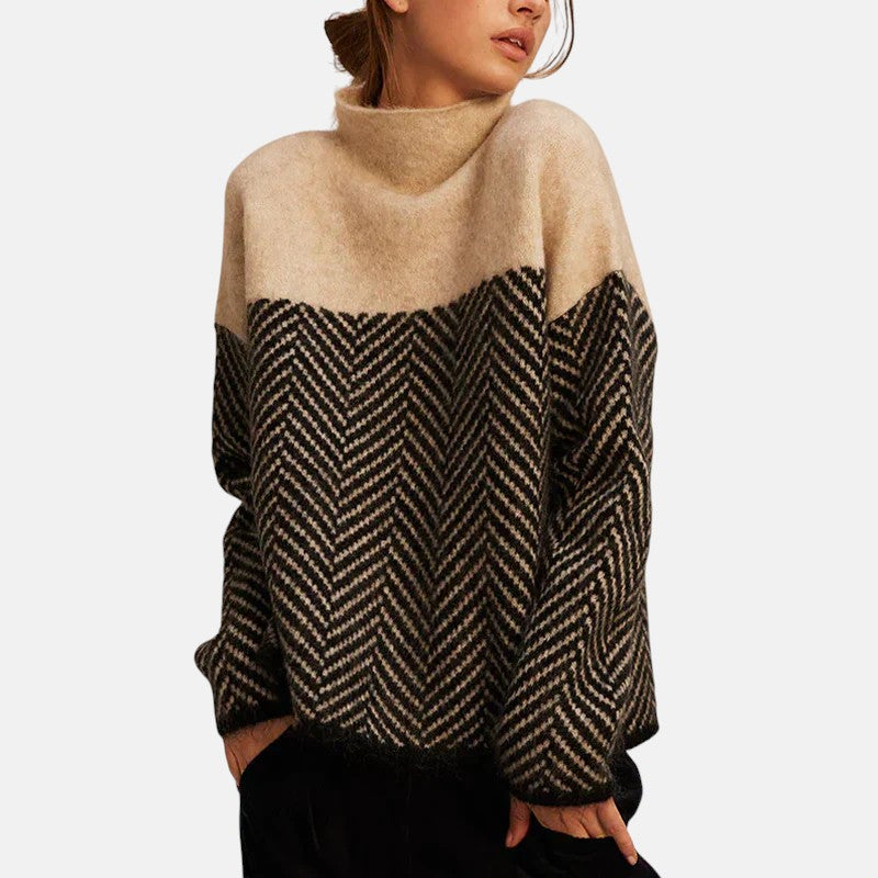 Herringbone-Panel Jumper by Eleanor Vale