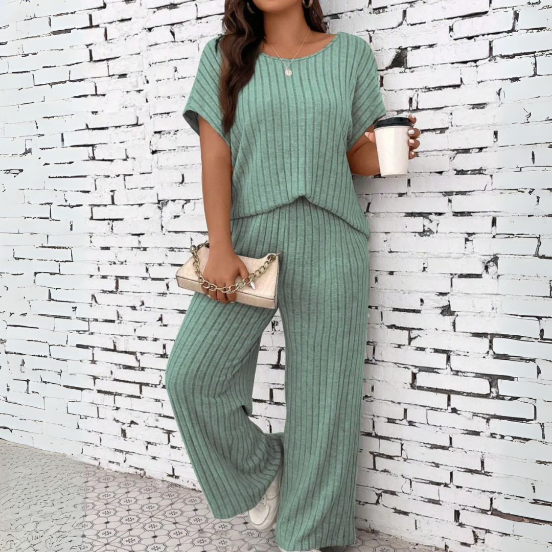 Ribbed-Tee Co-Ord Set by Eleanor Vale