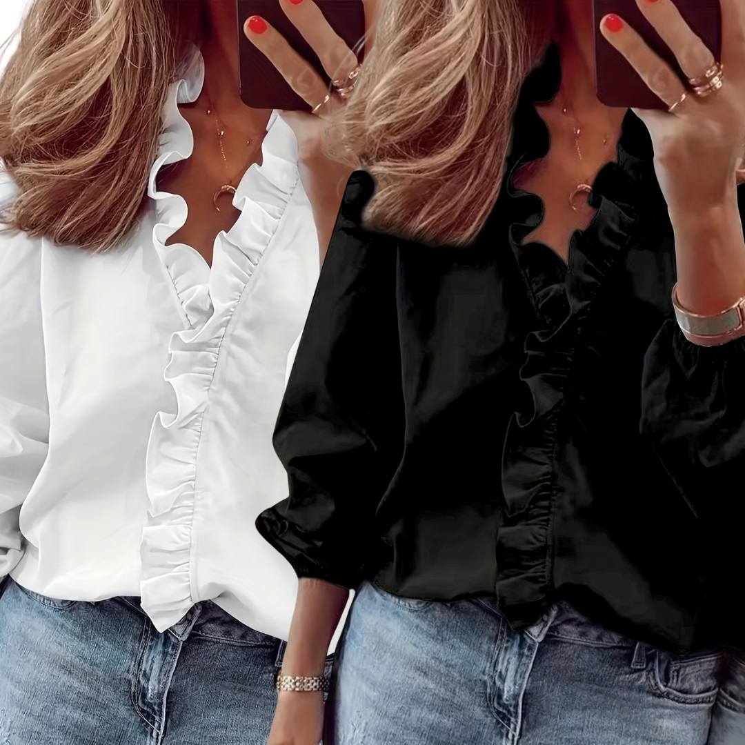 Ruffle-Trim Blouse by Eleanor Vale