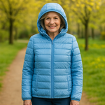 Lightweight padded jacket in baby blue