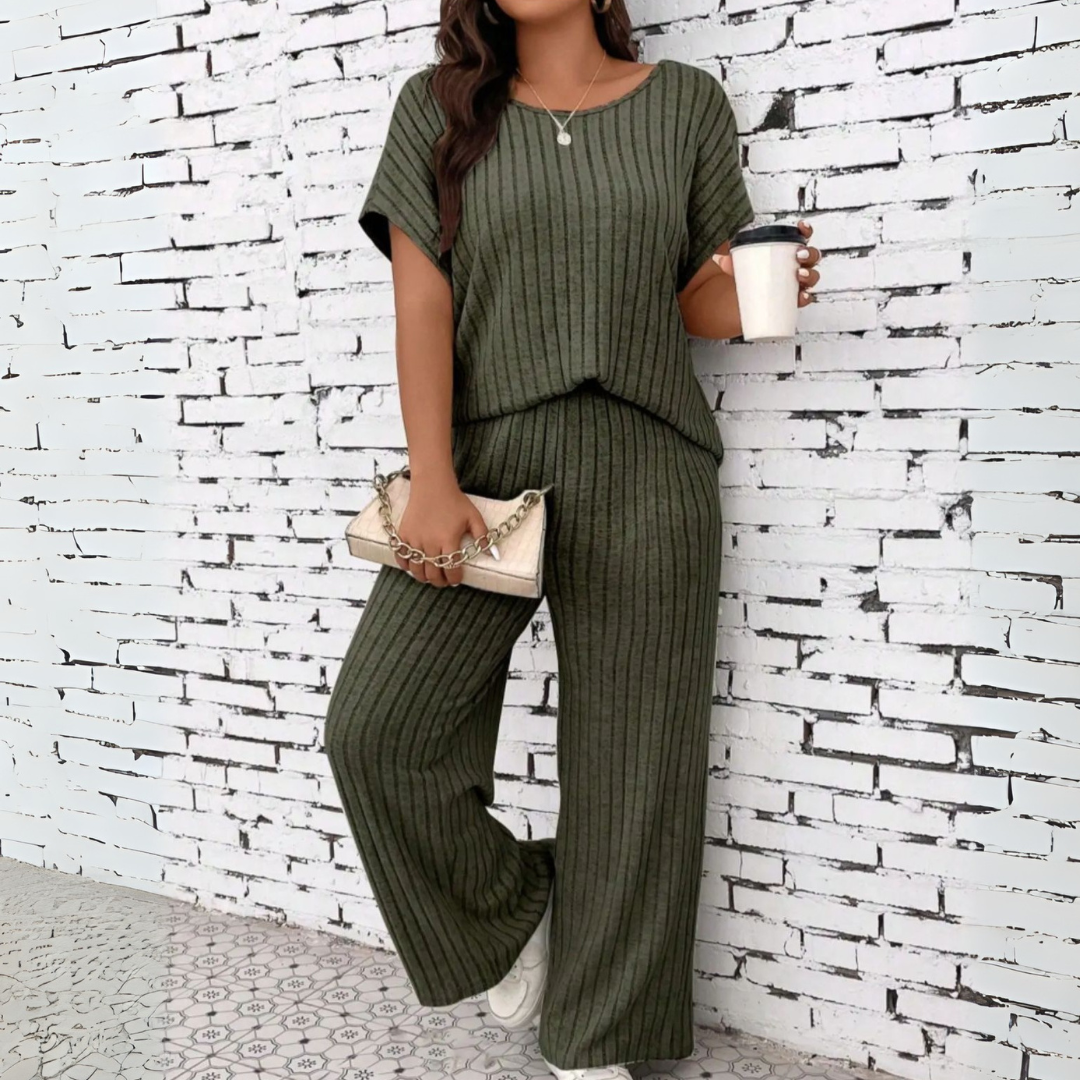 Ribbed-Tee Co-Ord Set by Eleanor Vale