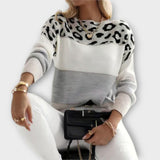 Leopard-Yoke Jumper by Eleanor Vale