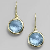 Blue-Bezel Earrings by Eleanor Vale