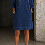 Loose-fit denim shirt dress