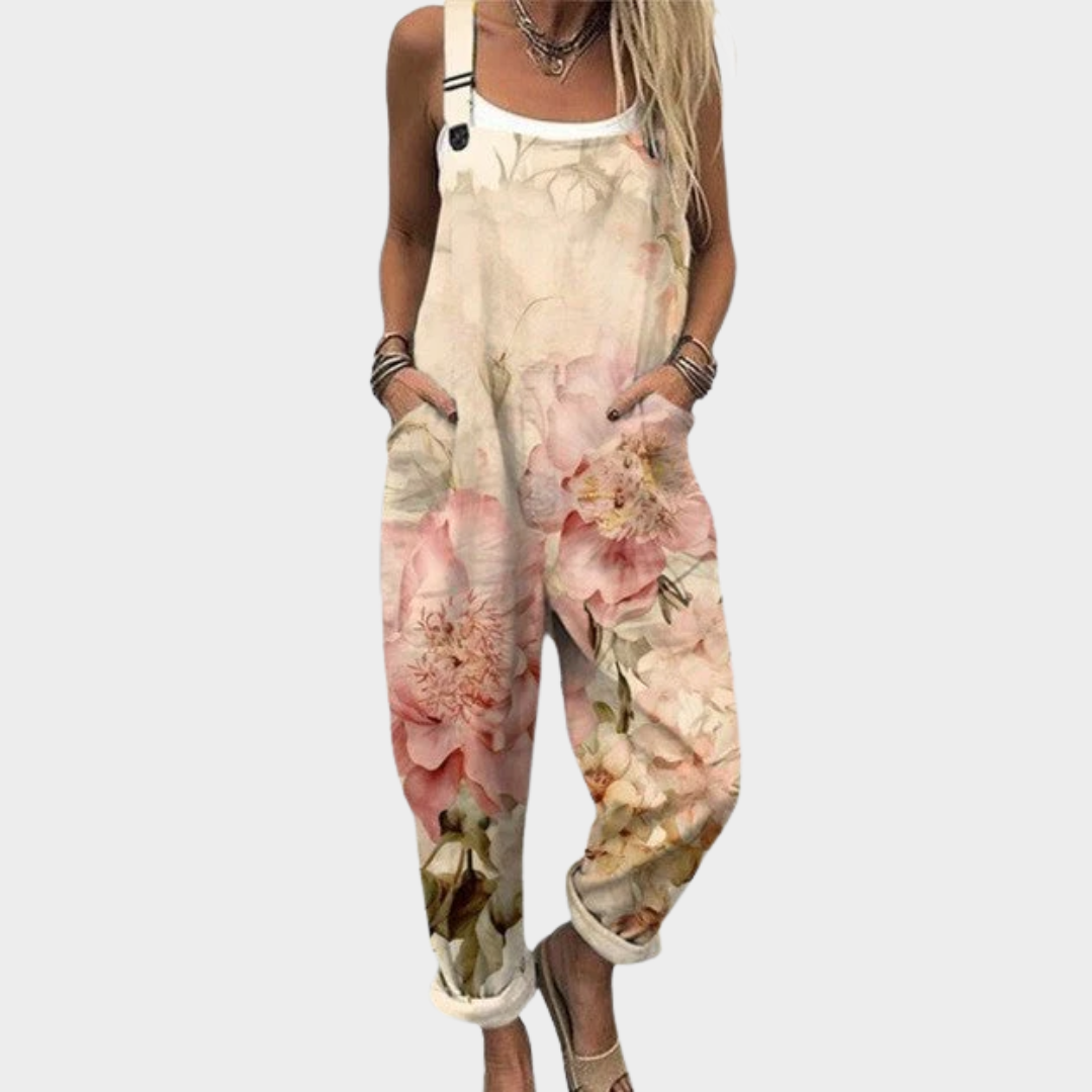 Pastel-Floral Dungarees by Eleanor Vale