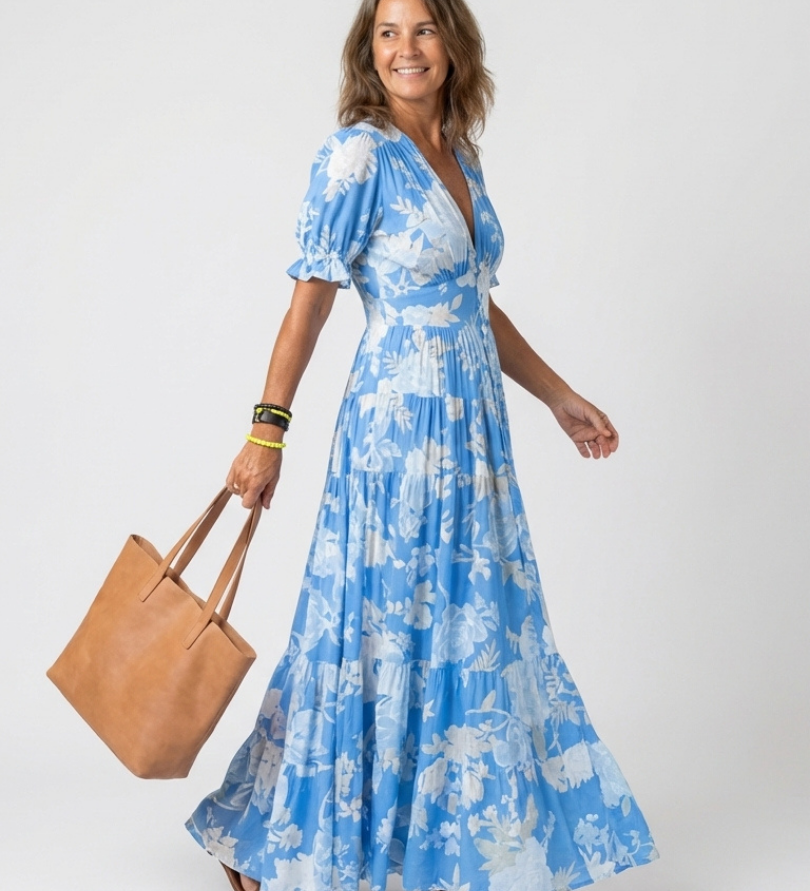Raspberry-Rose Midi Dress by Eleanor Vale