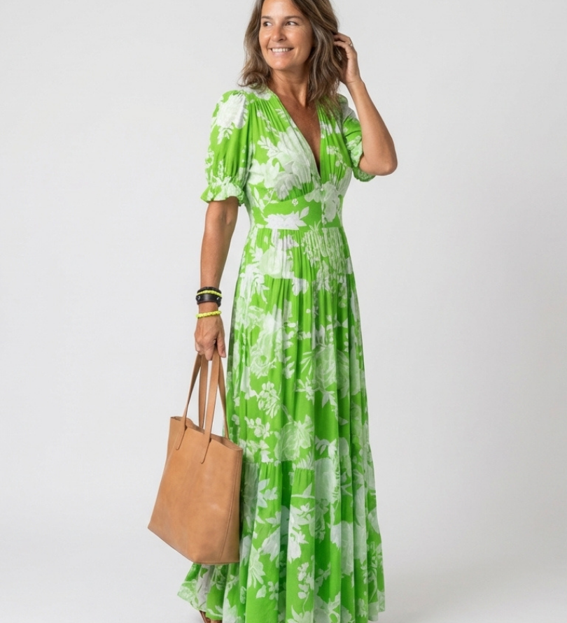 Raspberry-Rose Midi Dress by Eleanor Vale