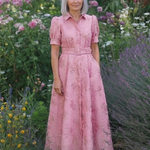 Raised-Rose Shirt Dress by Eleanor Vale