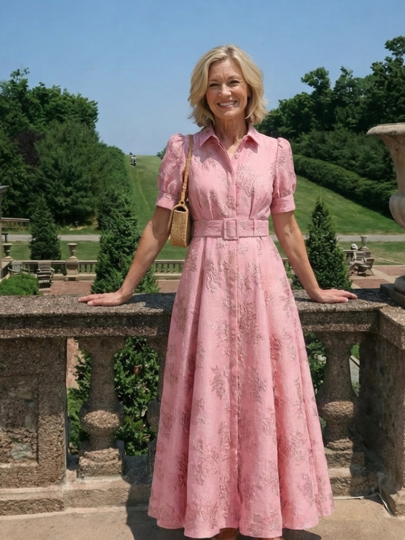 Raised-Rose Shirt Dress by Eleanor Vale