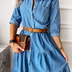 Denim-inspired A-line summer dress