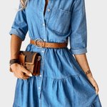 Denim-inspired A-line summer dress