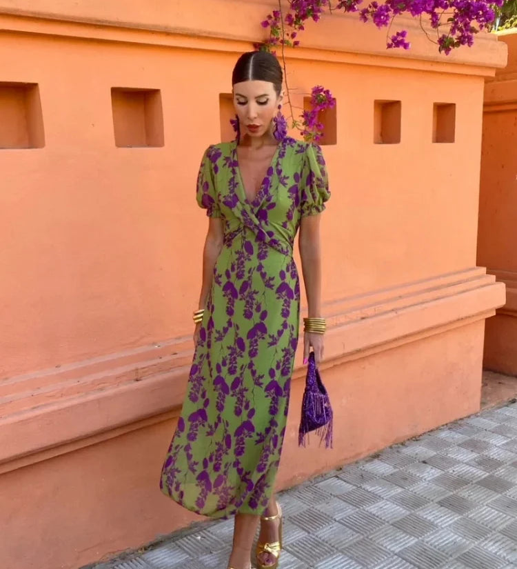 Puff-Sleeve Maxi Dress by Eleanor Vale