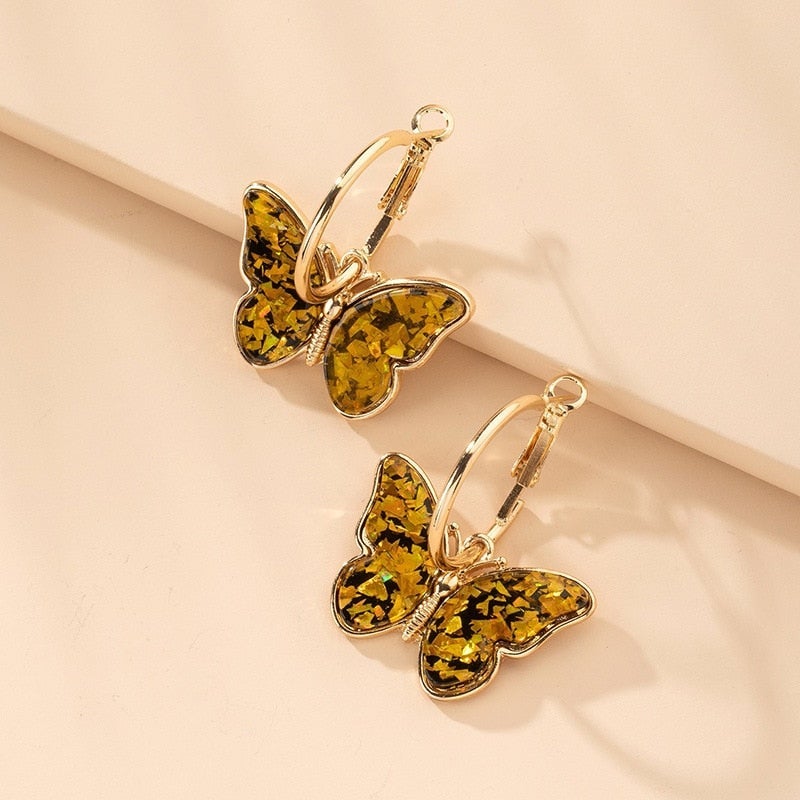 Marbled-Butterfly Hoop Earrings by Eleanor Vale