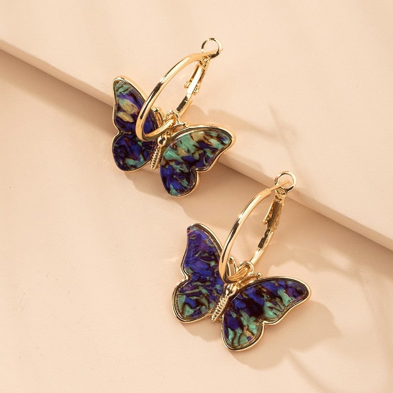 Marbled-Butterfly Hoop Earrings by Eleanor Vale