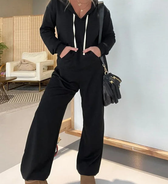 Ribbed-Hood Jumpsuit by Eleanor Vale