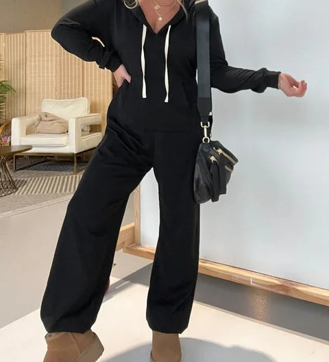 Ribbed-Hood Jumpsuit by Eleanor Vale